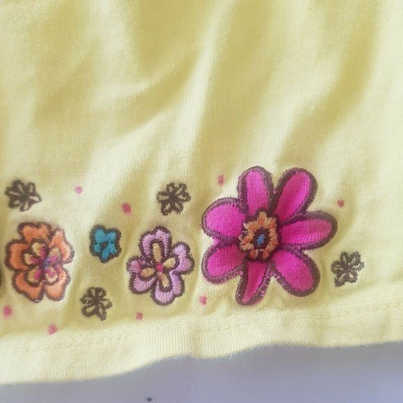 Emmas Garden Blouse Top Size 24 months Yellow Embroidery Floral Short Sleeve - Picture 6 of 12